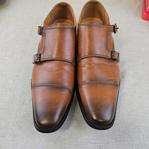 Vincent‎ Cavallo Mens Dress Shoes Size 13 Brown Leather Double Monk Strap C-380